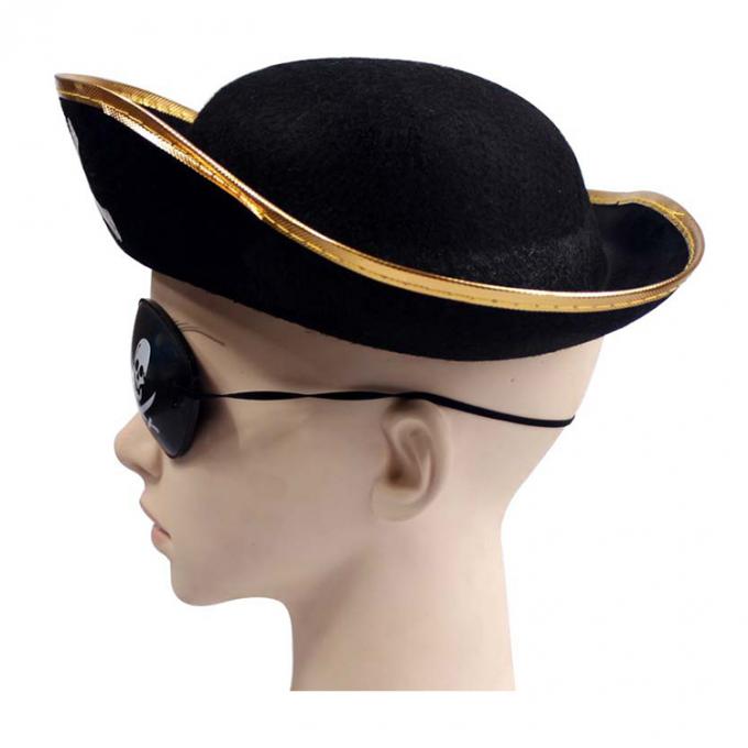 Satılık kafatası ile siyah Halloween korsan şapkasını modeli