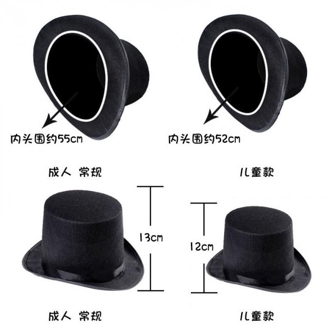 Klasik sert üst şapka,% 100 saf yün Steampunk üst şapka