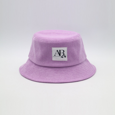 Whosales özel tasarım kadife kış modası kendi logonuzla işlemeli kova şapka