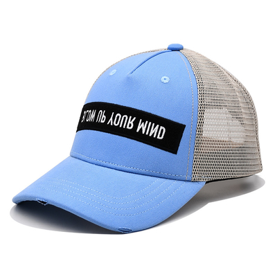 2 Kuşgözü Pamuk/Polyester/3D Nakış Logolu Özel Kumaş Kamyon Şoförü Şapkası