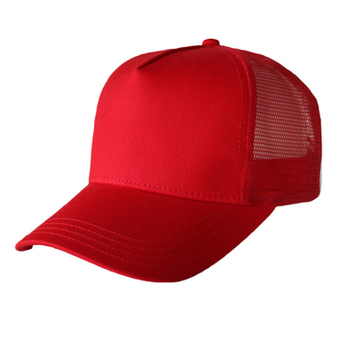 Güzel Kırmızı Boş Mesh Trucker Cap, Premium Tasarım Mens 5 Panel Kapakları