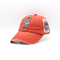 Altı Panel İşlemeli Beyzbol Şapkası Yıkanmış 62CM Turuncu Renk