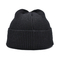 Unisex 54cm İşlemeli Kış Şapkaları Boş Özel Etiket Kelepçeli Düz Örme Bere