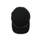 Plastik Kapatma Siyah Düz Kenarlı Snapback Şapkalar Beyaz İşlemeli Logo