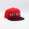 İşlemeli Logolu Düz Vizör Kırmızı Pamuklu Çıtçıtlı Şapka