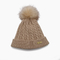 Bere Şapkalar Kürk Pom Kadınlar için Kış Moda Örme Şapka Kadın Büküm Desenli Kapaklar