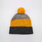 Siyah Gri Sarı Kış Sezonu İçin Hafif 58CM Örgü Bere Şapka