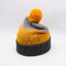 Siyah Gri Sarı Kış Sezonu İçin Hafif 58CM Örgü Bere Şapka