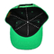 Unisex 6 Panel Snapback Şapka Yeşil Kişiselleştirilebilir Renkli Fitilli Kadife Kumaş