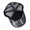 Katı Siyah Ağı Trucker Şapkası Özel Eğilmiş Kenar 5 Panel Trucker Şapkası