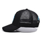3D nakış Çarpık Pamuk Twill Kamyon Şapkası Siyah Maç Kamyon Şapkası Pre Eğimli Vizör