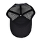3D nakış Çarpık Pamuk Twill Kamyon Şapkası Siyah Maç Kamyon Şapkası Pre Eğimli Vizör