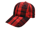 EĞLENCE 6 Panel Beyzbol Şapka, Kırmızı Siyah Izgara Tenis Beyzbol Kapaklar Sokak Stili