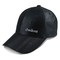 Unisex Siyah Spor Baba Şapkaları 6 Panel Moda Tasarımı Deri Malzemesi
