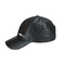 Deri Siyah 6 Panel Spor Baba Şapkaları Nakış Desen Karakter Stili