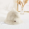 Kış Unisex Havlu Kumaş Yumuşak Kumaş Kova Şapka Krem Rengi
