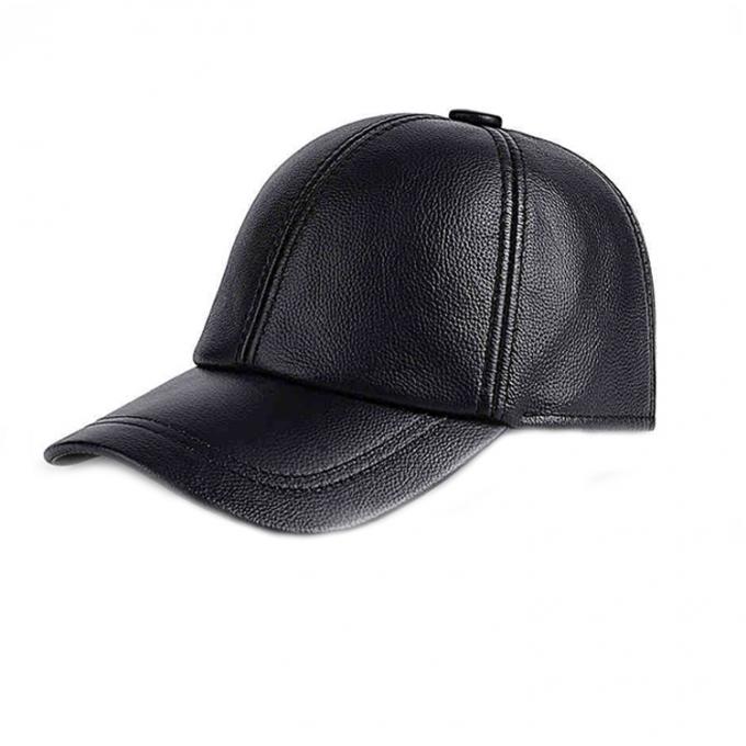 Deri beyzbol şapkası Özel yüksek kaliteli eğrisi 6 panel şapka monte