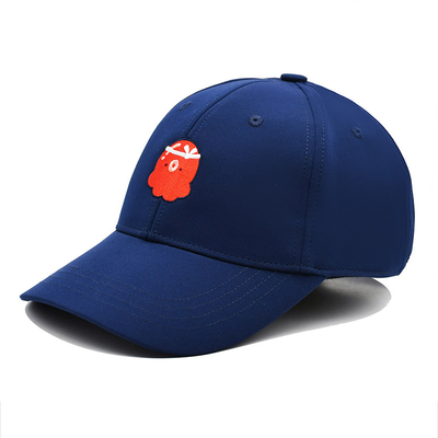 Mavi 54cm 6 Panel Pamuklu Beyzbol Şapkaları Unisex Ayarlanabilir Özel Logo