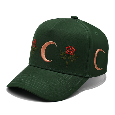 5 Panel Düz Kavisli Snapback Şapka Nakış Logolu Yapılandırılmış Beyzbol Şapkası