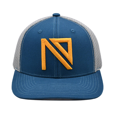 6 Panel Ön Kavisli Kenar Örgü Snap Back Spor Şapkaları 3D İşlemeli Logo 112 Marka Stilleri Kamyon Şoförü Şapkası