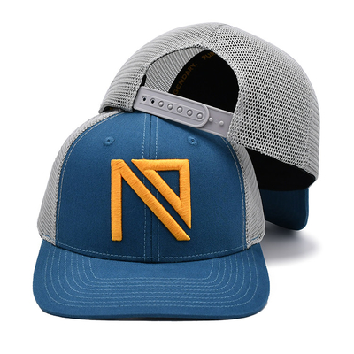 6 Panel Ön Kavisli Kenar Örgü Snap Back Spor Şapkaları 3D İşlemeli Logo 112 Marka Stilleri Kamyon Şoförü Şapkası