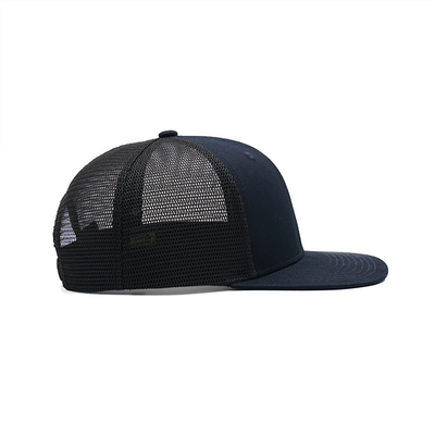 5 Panel Flat Bill Mesh Snap Back Trucker Hat Beyzbol Spor Şapkası Yüksek Profil Taç