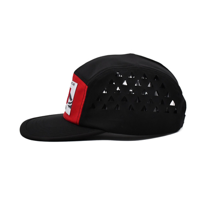 Logo Dokuma Etiket Ects ​​Lazer Kesim Panelli Özelleştirilmiş 5 Panel Camper Şapka