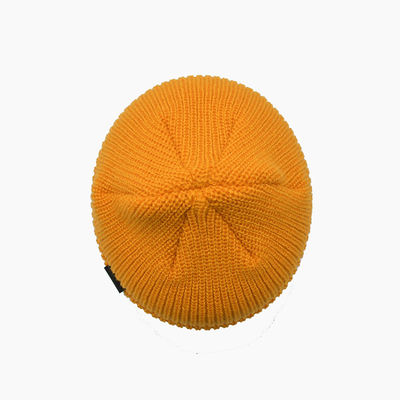 Kış için özel sarı örgü şapkalar 58cm Unisex yetişkin