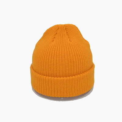 Kış için özel sarı örgü şapkalar 58cm Unisex yetişkin