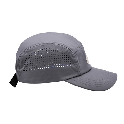 Hafif Nylon 5 Panel Camper Şapkası Su geçirmez Koşu Siyah Koşu Ağı Şapkası Düzenlenebilir Kemerle