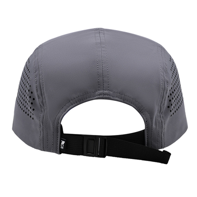 Hafif Nylon 5 Panel Camper Şapkası Su geçirmez Koşu Siyah Koşu Ağı Şapkası Düzenlenebilir Kemerle