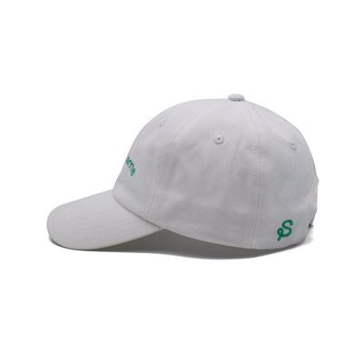 Düzenebilir kemer ve pamuklu kumaşlı nakışlı logo 6 panel beyzbol şapkası
