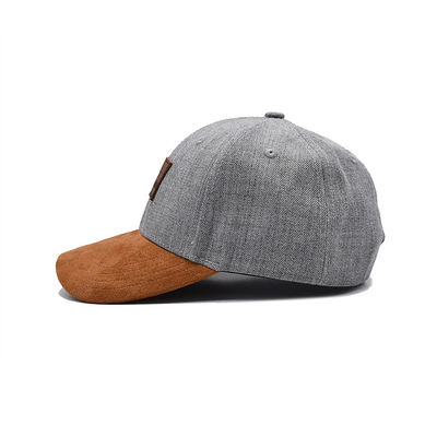 Suede 6 Panel Beyzbol Başlığı Renk Eşleşen Dikiş ve Güçlendirilmiş Dikişlerle