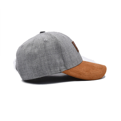 Suede 6 Panel Beyzbol Başlığı Renk Eşleşen Dikiş ve Güçlendirilmiş Dikişlerle