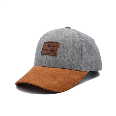 Suede 6 Panel Beyzbol Başlığı Renk Eşleşen Dikiş ve Güçlendirilmiş Dikişlerle