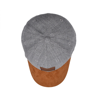 Suede 6 Panel Beyzbol Başlığı Renk Eşleşen Dikiş ve Güçlendirilmiş Dikişlerle