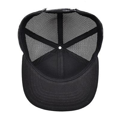 Nefes alıcı pamuk 6 panelli unisex kamyon şapkası ve nakışlı logo ve dokuma etiketi
