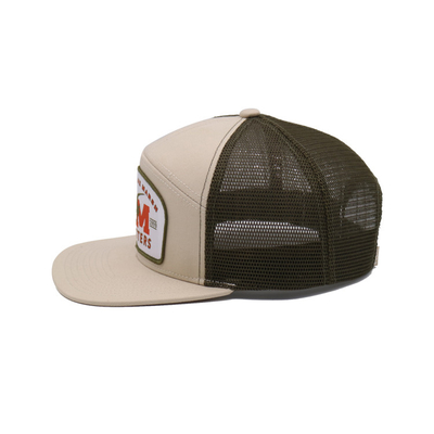 Unisex pamuklu kamyon şapkası düz vizörlü ve nakışlı çizgisi olan Snapback dokuma yama