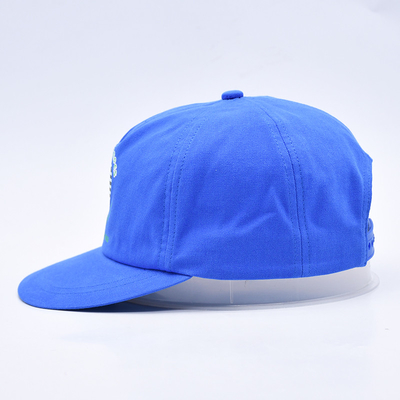 Yüksek kaliteli özel baskılı snapback şapkaları mavi yapılandırılmamış 5 panel düz kenarlı erkekler için açık hava yumuşak hip hop şapkaları