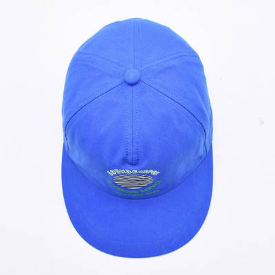 Yüksek kaliteli özel baskılı snapback şapkaları mavi yapılandırılmamış 5 panel düz kenarlı erkekler için açık hava yumuşak hip hop şapkaları