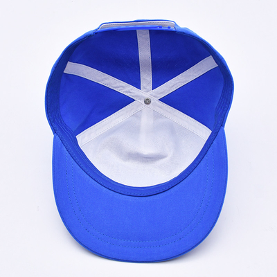Yüksek kaliteli özel baskılı snapback şapkaları mavi yapılandırılmamış 5 panel düz kenarlı erkekler için açık hava yumuşak hip hop şapkaları