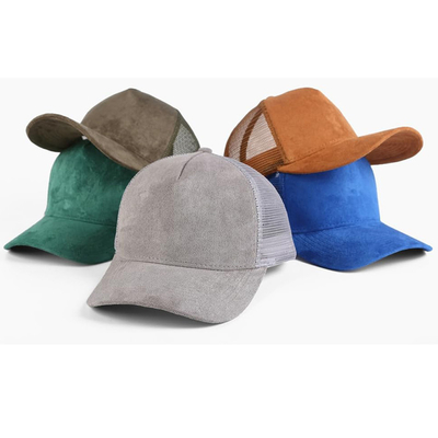 Nefes alıcı sıradan süet örgü sırt beyzbol şapkası kadın trend 5 panel kamyoncu şapkası