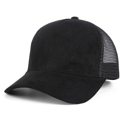 Nefes alıcı sıradan süet örgü sırt beyzbol şapkası kadın trend 5 panel kamyoncu şapkası