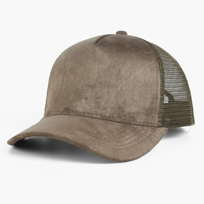 Nefes alıcı sıradan süet örgü sırt beyzbol şapkası kadın trend 5 panel kamyoncu şapkası