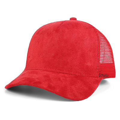 Yüksek Kalite 5 Panel Pembe Süet Kamyon Şapkası Özel Kadınlar Moda Boş Kamyon Şapkası Toptan