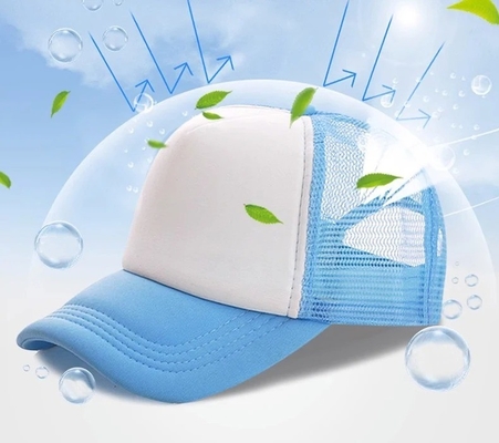 Profilli taçlı özel köpüklü kamyon şapkası Unisex 5 Panel Mesh şapkası