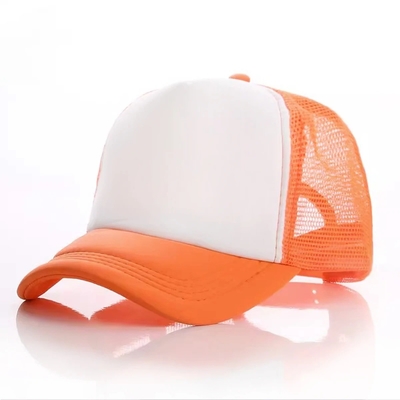Profilli taçlı özel köpüklü kamyon şapkası Unisex 5 Panel Mesh şapkası