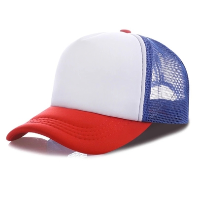 Profilli taçlı özel köpüklü kamyon şapkası Unisex 5 Panel Mesh şapkası