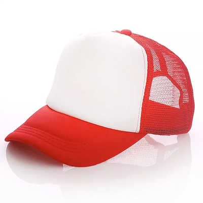 Profilli taçlı özel köpüklü kamyon şapkası Unisex 5 Panel Mesh şapkası