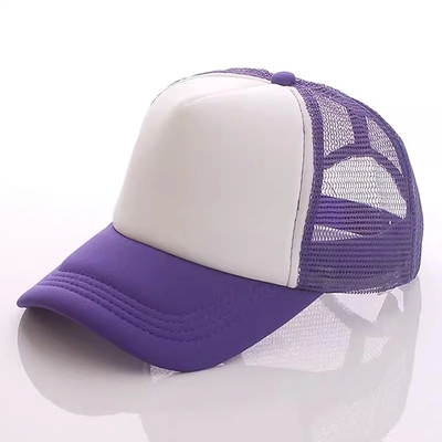 Profilli taçlı özel köpüklü kamyon şapkası Unisex 5 Panel Mesh şapkası